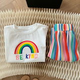 BE KIND Baby Toddler Rainbow Shirt and Pants Set