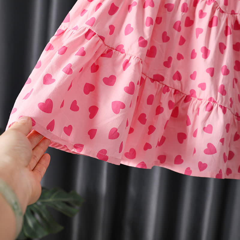Toddler Girl Heart Puff Sleeve Dress