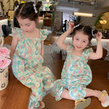 Toddler Girl Floral Ruffled Jumpsuit