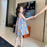 Toddler Girl Halter Neck Oil Painting Dress