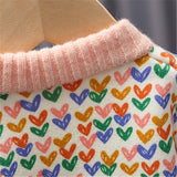 Toddler Girl Multicolor Heart Knitted Sweater