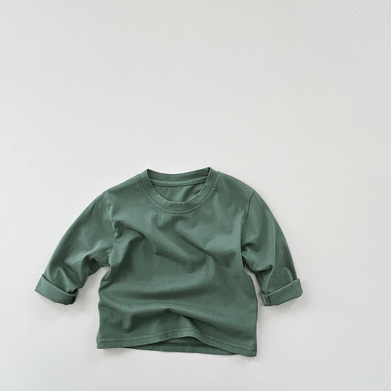 Toddler Retro Solid Color Casual T-Shirt