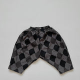 Toddler Fleece Corduroy Retro Style Plaid Pants