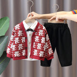 Toddler Bear Knitted Casual 3 Pieces Set