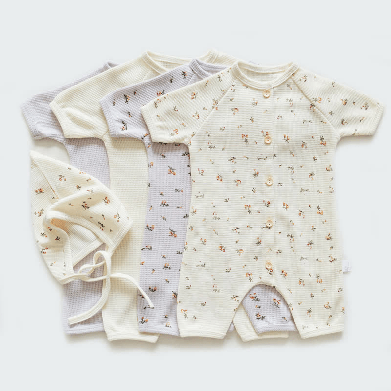 Baby Floral Pajamas Romper with Hat