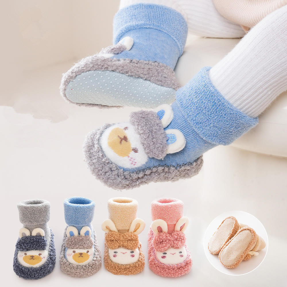 Baby Cartoon Sheep 3D Ears Fleece Floor Socks