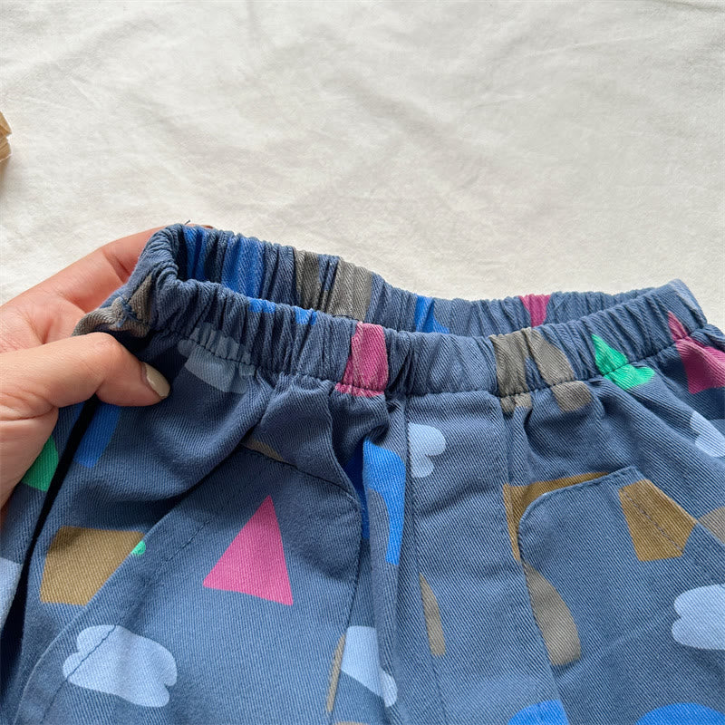 Toddler Colorful Multifarious Pattern Pocket Pants
