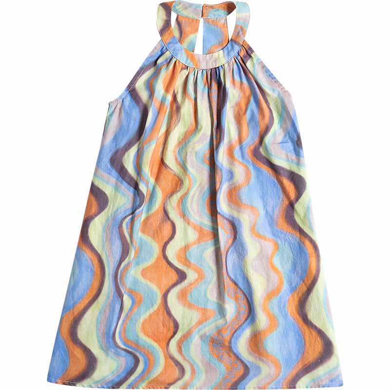 Toddler Girl Halter Neck Oil Painting Dress