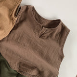 Toddler Boy Retro Solid Color Tank Top