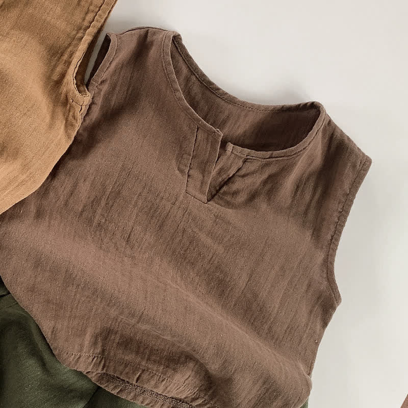 Toddler Boy Retro Solid Color Tank Top