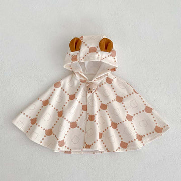 Baby Bear Print Hooded Cloak