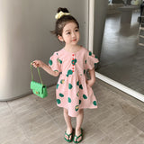 Toddler Girl Apple Puff Sleeve Dress