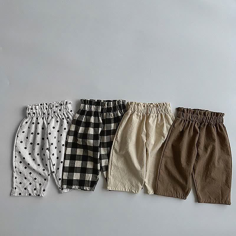 Baby Toddler Dot Plaid High Waist Pants