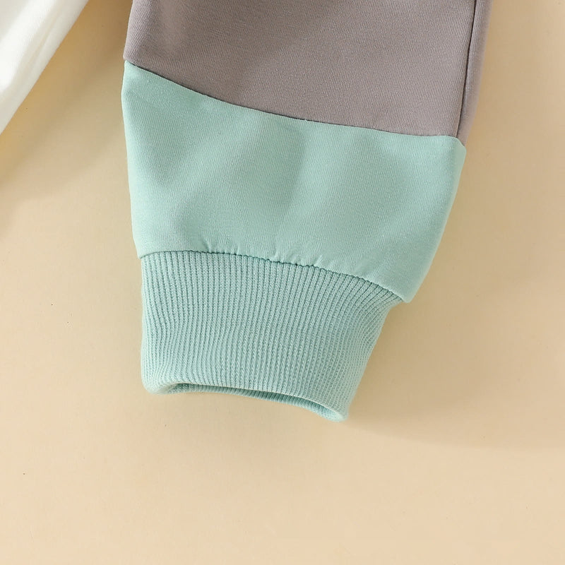Baby Design Color Block Sweatsuit 2 Pieces Set