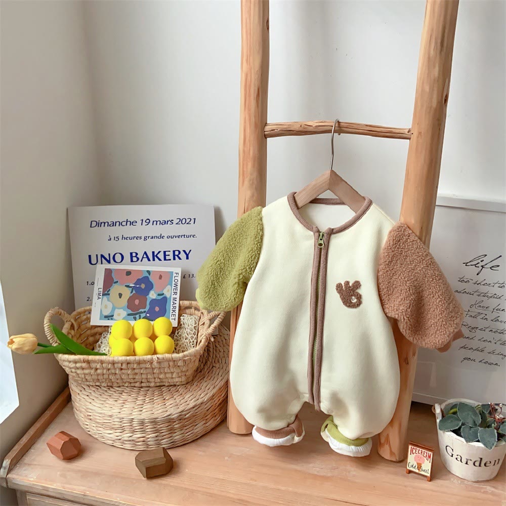 Baby Finger Fleece Zipper Romper