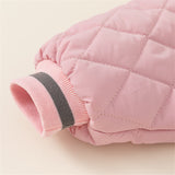 C Toddler Contrast Sleeves Letter Loose Quilted Coat