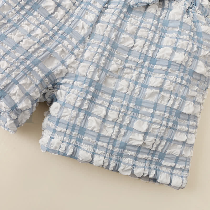 Toddler Girl Plaid Camisole and Bowknot Shorts Set