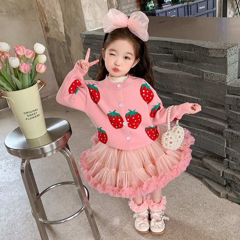 Toddler Girl Strawberry Sweet Cardigan