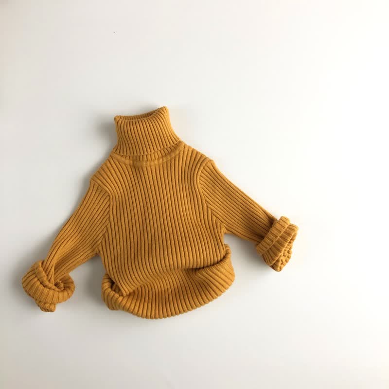 Toddler Boy Solid Color Turtleneck Sweater