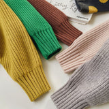 Toddler Solid Color Casual Hooded Knitted Coat