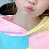 Toddler Girl Macaron Color Star Sweet Hoodie