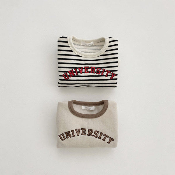 UNIVERSITY Baby Slogan Striped T-shirt