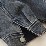 Toddler Black Denim Retro Style 2 Pieces Set