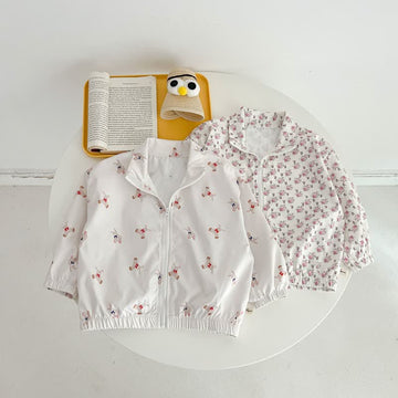 Baby Toddler Bear Floral Lapel Outerwear