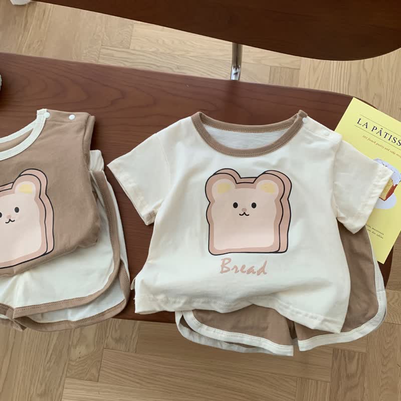 BREAD Baby Toddler Bear Tee and Shorts Set