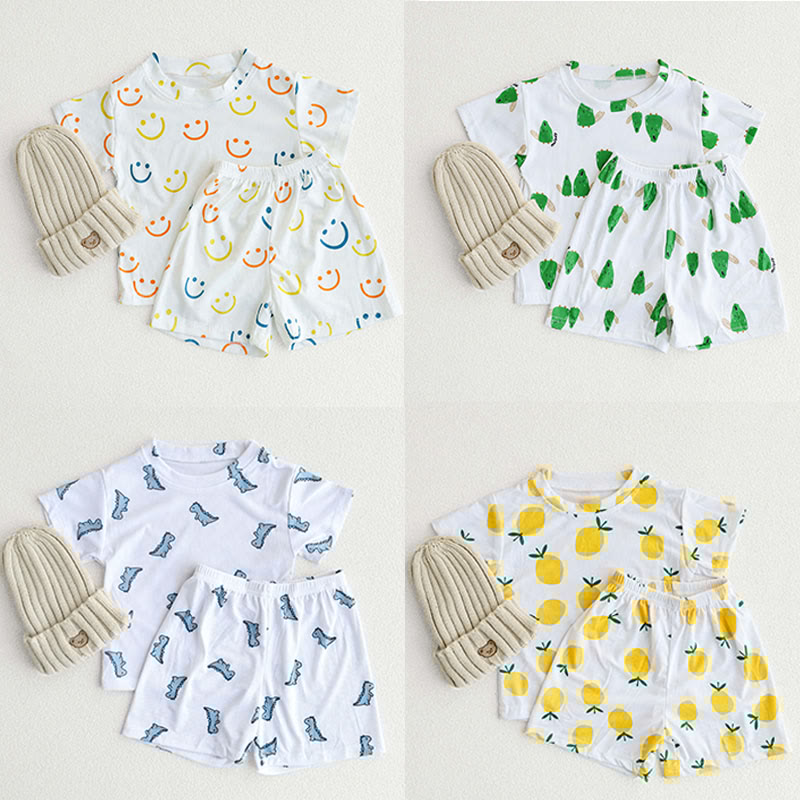 Toddler Dino Lemon Smiley Mouse Pajamas Set