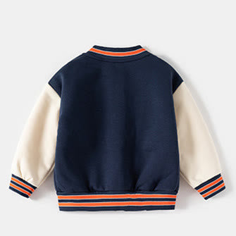 Toddler Boy Number Bear Zipper Baseball Coat