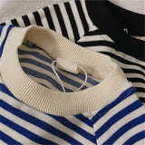 Toddler Loose Striped Pocket Batwing Sleeves Sweatshirt