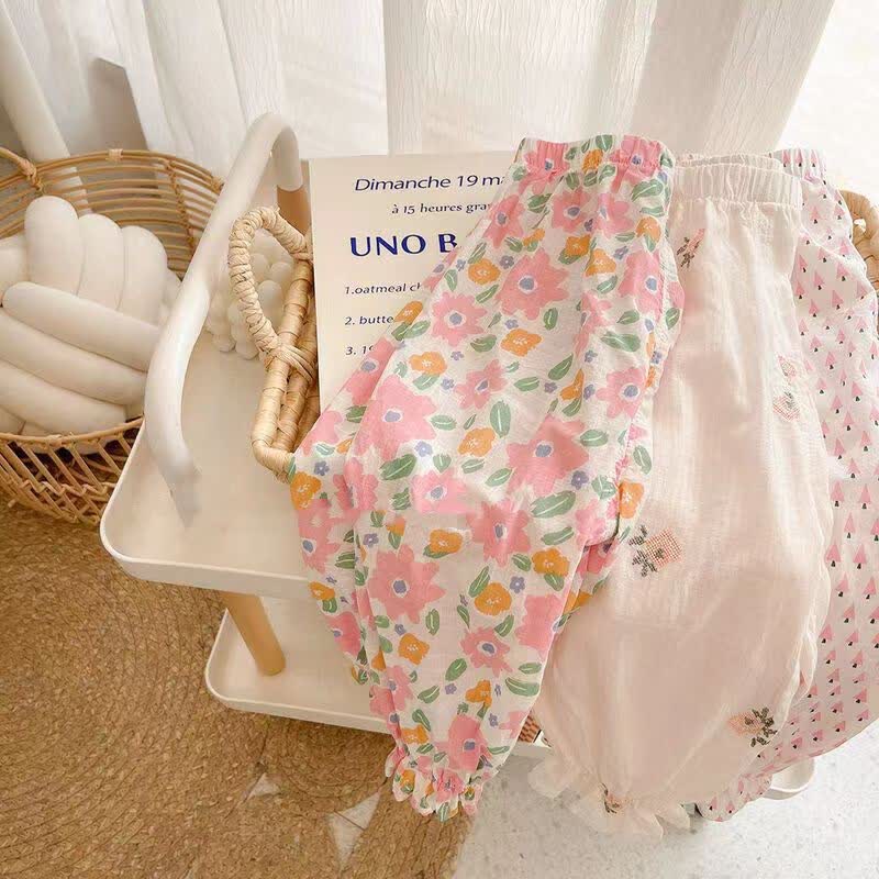 Toddler Girl Flower Trees Casual Pants