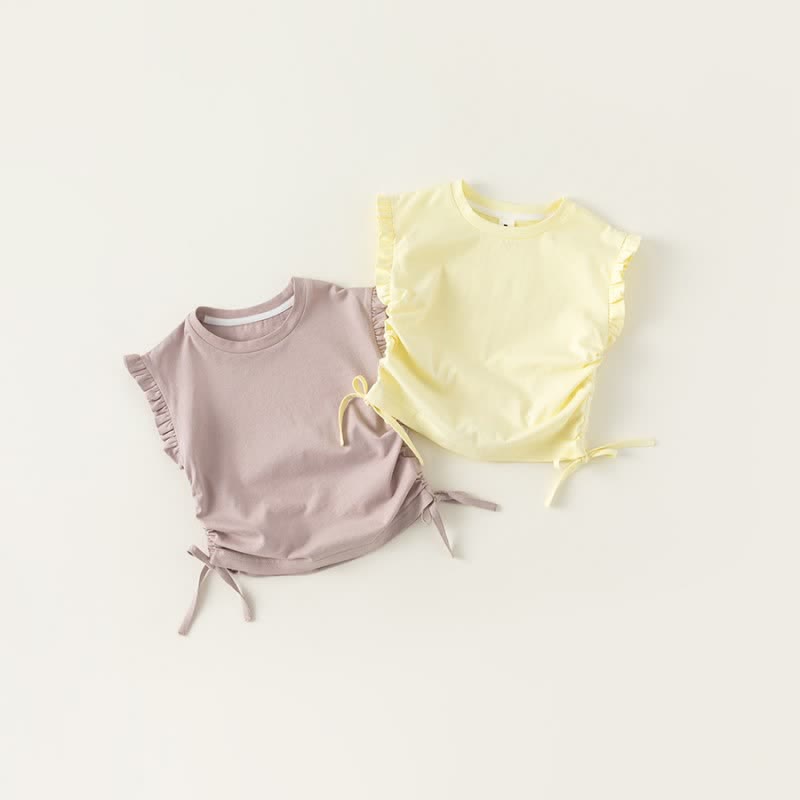 Toddler Girl Ruffled Drawstring Sleeveless Tee