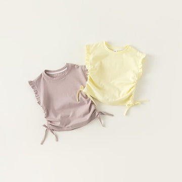Toddler Girl Ruffled Drawstring Sleeveless Tee