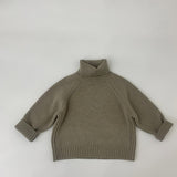 Toddler Boy Turtleneck Knitted Solid Color Sweater