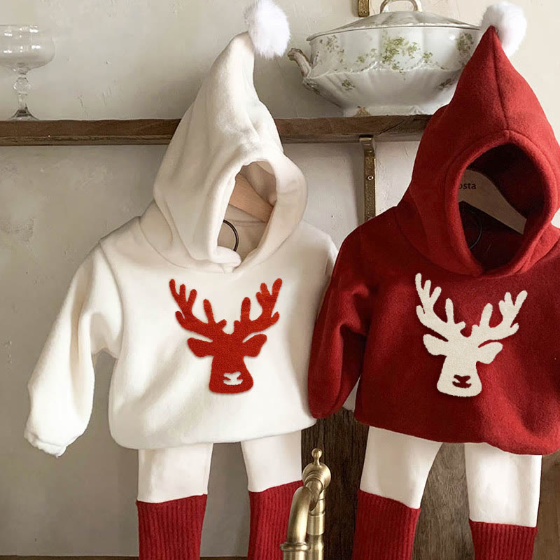 Baby Toddler Christmas Elk Hooded Set