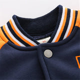 L Toddler Contrast Sleeves Color Block Baseball Coat