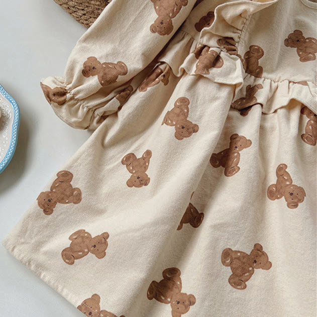 Toddler Girl Stringy Selvedge Animal Dress