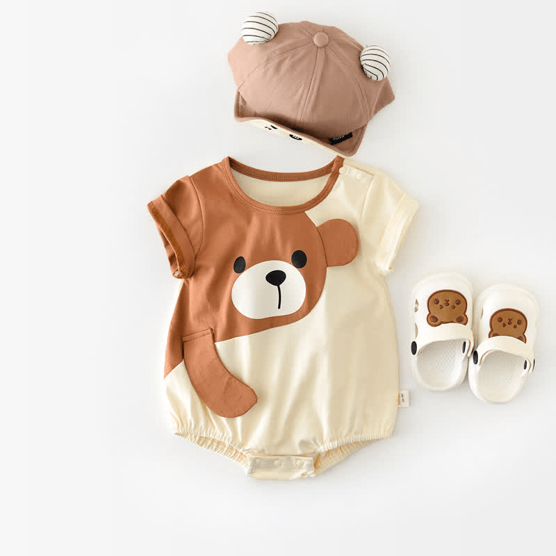 Baby Bear Color Block Casual Bodysuit