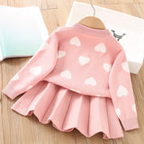 Toddler Girl Heart Sweater and Skirts Set
