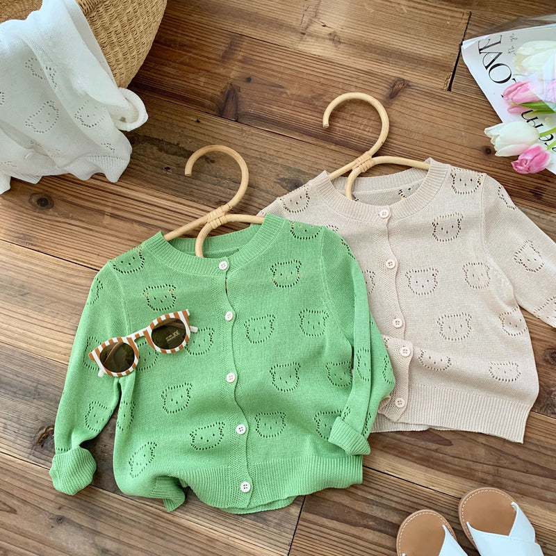 Toddler Bear Knitted Button Cardigan