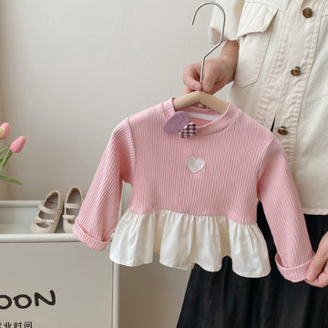 Toddler Girl Heart Knitted Sweatshirt