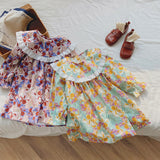 Toddler Girl Lace Retro Style Flower Dress