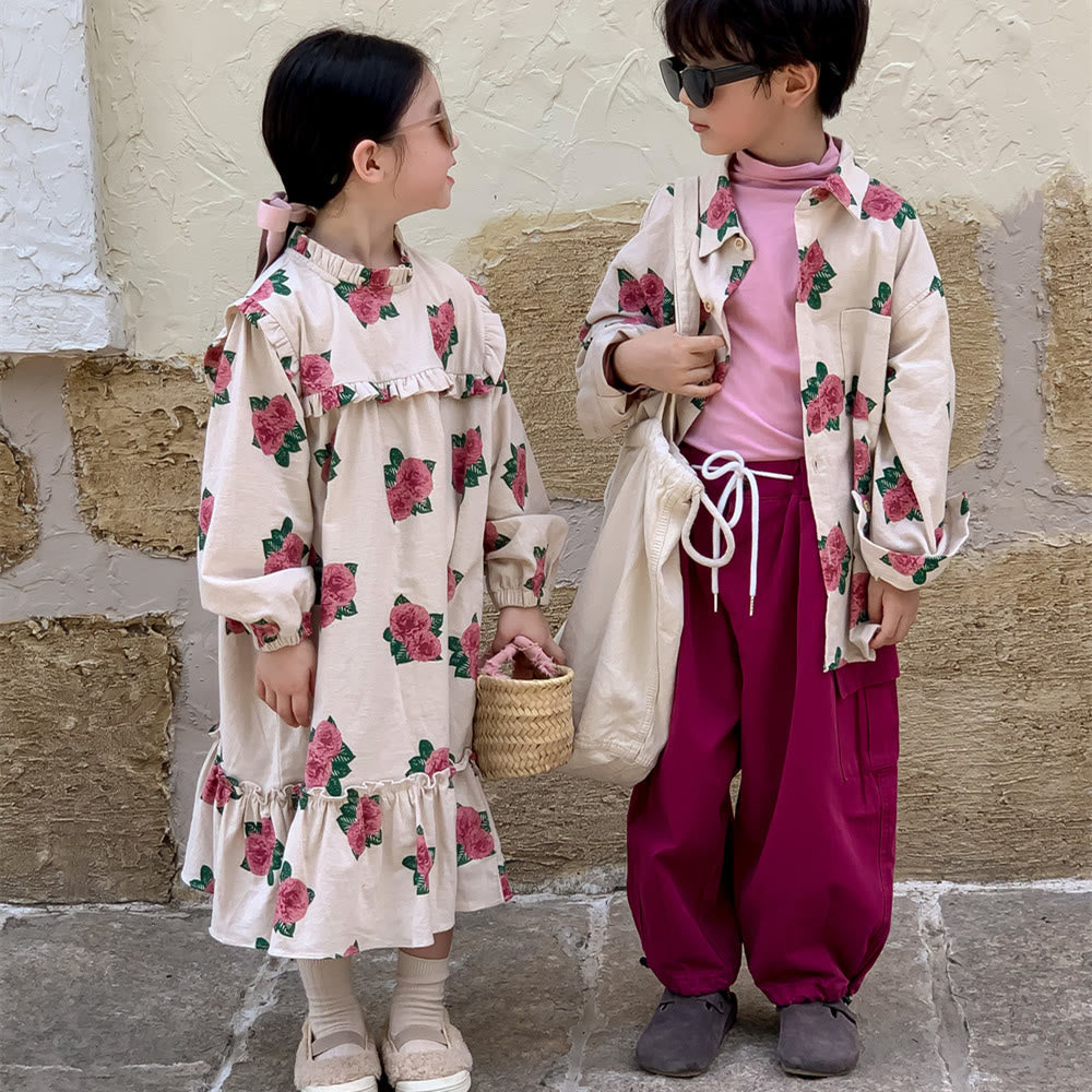 Toddler Peony Stringy Selvedge Shirt Dress