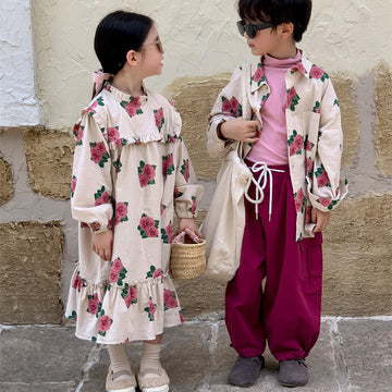 Toddler Peony Stringy Selvedge Shirt Dress