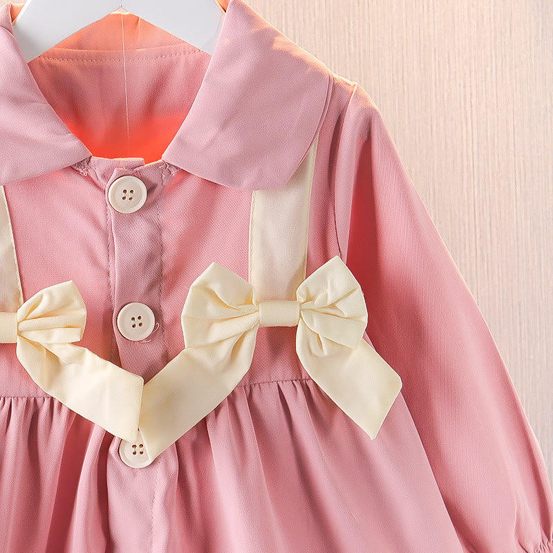 Baby Toddler Girl Collar Bows Dress