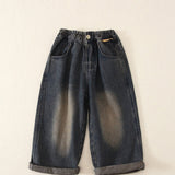 Toddler Black Denim Retro Style 2 Pieces Set