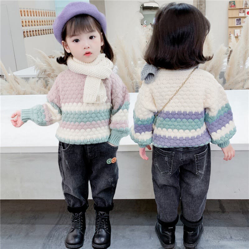 Toddler Solid Color Loose Sweater