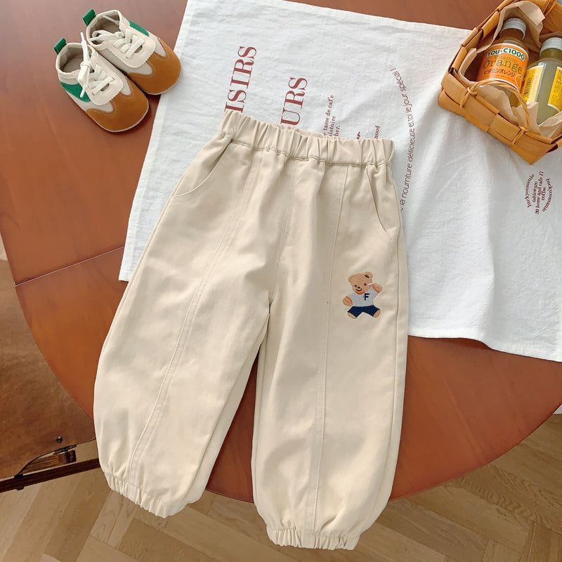 Baby Bear Embroidered Denim Pants